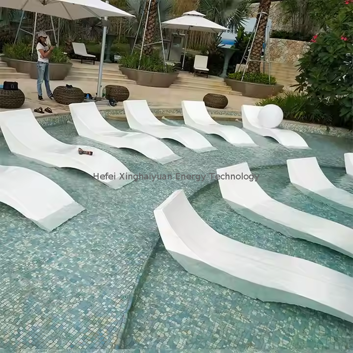 Modern Design Outdoor Fiberglass Swimming Pool Lounger Leaf Shape