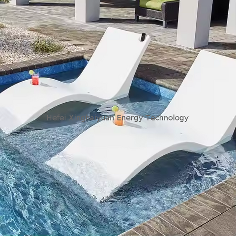 Modern Design Outdoor Fiberglass Swimming Pool Lounger Leaf Shape