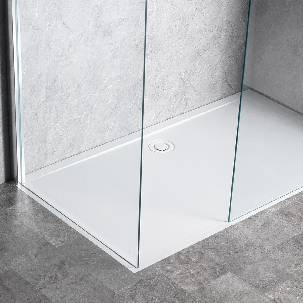 Rectangular Fiberglass Flat Shower Tray FRP Shower Base for Bathroom