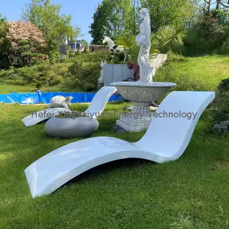 Modern Design Outdoor Fiberglass Swimming Pool Lounger Leaf Shape