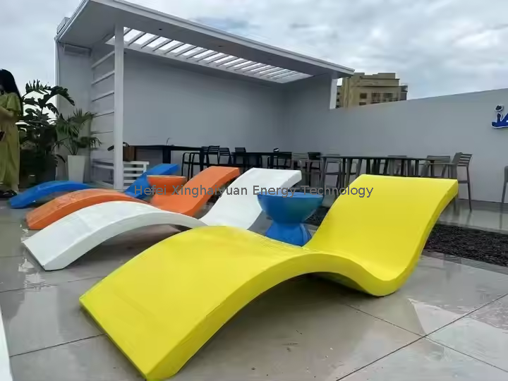 Modern Design Outdoor Fiberglass Swimming Pool Lounger Leaf Shape